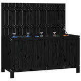 ZNTS Garden Storage Box Black 121x55x64 cm Solid Wood Pine 823847