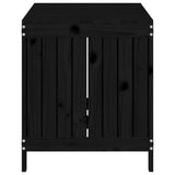ZNTS Garden Storage Box Black 121x55x64 cm Solid Wood Pine 823847