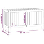 ZNTS Garden Storage Box Black 121x55x64 cm Solid Wood Pine 823847