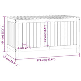 ZNTS Garden Storage Box Black 121x55x64 cm Solid Wood Pine 823847