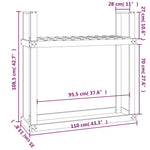 ZNTS Firewood Rack Grey 110x35x108.5 cm Solid Wood Pine 823859