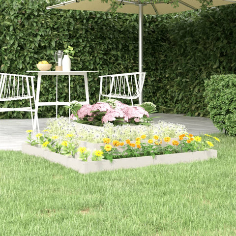ZNTS Planter White 110x110x27 cm Solid Wood Pine 823872