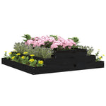ZNTS Planter Black 110x110x27 cm Solid Wood Pine 823903