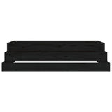 ZNTS Planter Black 110x110x27 cm Solid Wood Pine 823903