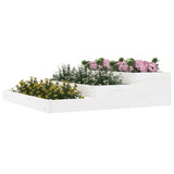 ZNTS Planter White 107x107x27 cm Solid Wood Pine 823914
