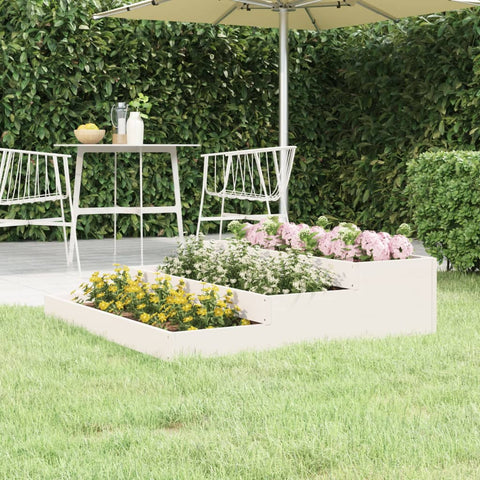 ZNTS Planter White 107x107x27 cm Solid Wood Pine 823914