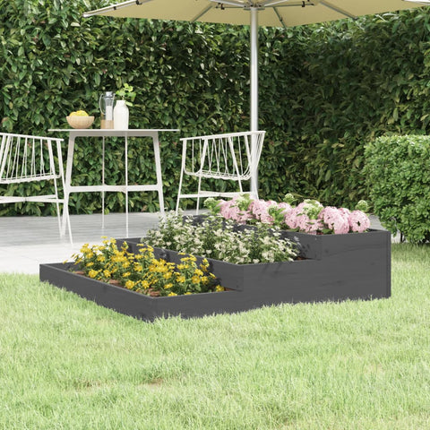 ZNTS Planter Grey 107x107x27 cm Solid Wood Pine 823915