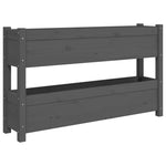 ZNTS Planter Grey 112x25x66 cm Solid Wood Pine 823929