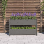 ZNTS Planter Grey 112x25x66 cm Solid Wood Pine 823929