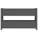 ZNTS Planter Grey 112x25x66 cm Solid Wood Pine 823929
