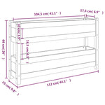 ZNTS Planter Grey 112x25x66 cm Solid Wood Pine 823929