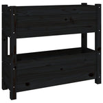 ZNTS Planter Black 77x25x66 cm Solid Wood Pine 823945