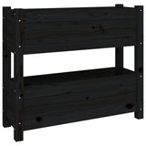 ZNTS Planter Black 77x25x66 cm Solid Wood Pine 823945