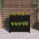 ZNTS Planter Black 77x25x66 cm Solid Wood Pine 823945