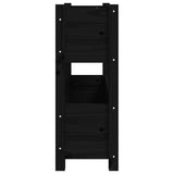 ZNTS Planter Black 77x25x66 cm Solid Wood Pine 823945