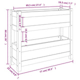 ZNTS Planter Black 77x25x66 cm Solid Wood Pine 823945