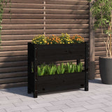 ZNTS Planter Black 77x25x66 cm Solid Wood Pine 823945