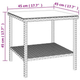 ZNTS Side Table Black 45x45x45 cm Poly Rattan and Tempered Glass 319398