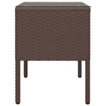 ZNTS Side Table Brown 53x37x48 cm Poly Rattan and Tempered Glass 319401