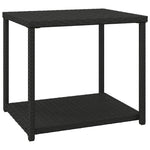 ZNTS Side Table Black 55x45x49 cm Poly Rattan 319404