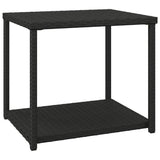 ZNTS Side Table Black 55x45x49 cm Poly Rattan 319404