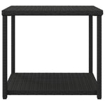 ZNTS Side Table Black 55x45x49 cm Poly Rattan 319404