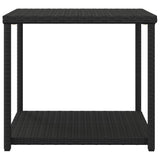 ZNTS Side Table Black 55x45x49 cm Poly Rattan 319404