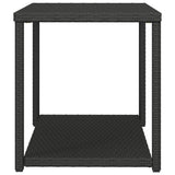 ZNTS Side Table Black 55x45x49 cm Poly Rattan 319404