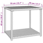 ZNTS Side Table Black 55x45x49 cm Poly Rattan 319404