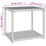 ZNTS Side Table Black 55x45x49 cm Poly Rattan 319404