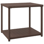 ZNTS Side Table Brown 55x45x49 cm Poly Rattan 319405