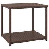 ZNTS Side Table Brown 55x45x49 cm Poly Rattan 319405
