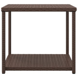 ZNTS Side Table Brown 55x45x49 cm Poly Rattan 319405
