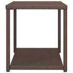 ZNTS Side Table Brown 55x45x49 cm Poly Rattan 319405