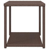 ZNTS Side Table Brown 55x45x49 cm Poly Rattan 319405