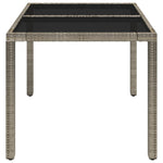 ZNTS Garden Table with Glass Top Grey 90x90x75 cm Poly Rattan 319896