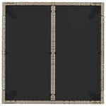 ZNTS Garden Table with Glass Top Grey 90x90x75 cm Poly Rattan 319896