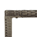 ZNTS Garden Table with Glass Top Grey 90x90x75 cm Poly Rattan 319896