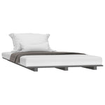 ZNTS Bed Frame without Mattress Grey 90x200 cm Solid Wood Pine 824550