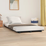 ZNTS Bed Frame without Mattress Grey 90x200 cm Solid Wood Pine 824550