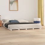 ZNTS Bed Frame without Mattress White 200x200 cm Solid Wood Pine 824559