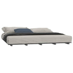 ZNTS Bed Frame without Mattress Grey 200x200 cm Solid Wood Pine 824560