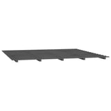 ZNTS Bed Frame without Mattress Grey 200x200 cm Solid Wood Pine 824560