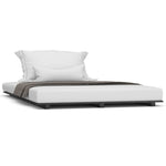 ZNTS Bed Frame without Mattress Black 140x190 cm Solid Wood Pine 824607