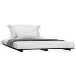 ZNTS Bed Frame without Mattress Black 140x190 cm Solid Wood Pine 824607