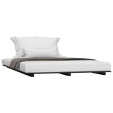ZNTS Bed Frame without Mattress Black 140x190 cm Solid Wood Pine 824607