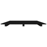 ZNTS Bed Frame without Mattress Black 140x190 cm Solid Wood Pine 824607