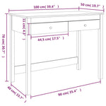 ZNTS Desk with Drawers Honey Brown 100x50x78 cm Solid Wood Pine 824646
