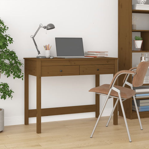 ZNTS Desk with Drawers Honey Brown 100x50x78 cm Solid Wood Pine 824646