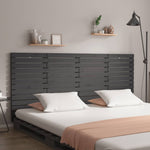 ZNTS Wall Headboard Grey 206x3x91.5 cm Solid Wood Pine 824670